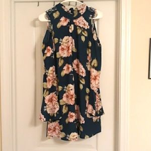 Floral Cold Shoulder Dress